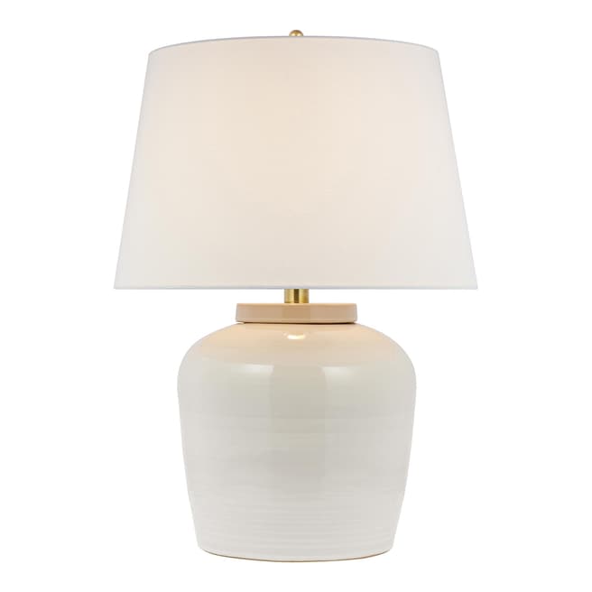 Marie Flanigan for Visual Comfort & Co. Nora Medium Table Lamp in Ivory with Linen Shade