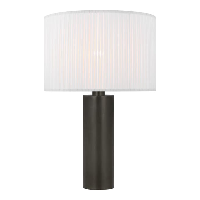 Paloma Contreras for Visual Comfort & Co. Sylvie Medium Table Lamp in Bronze with Silk Pleat Shade