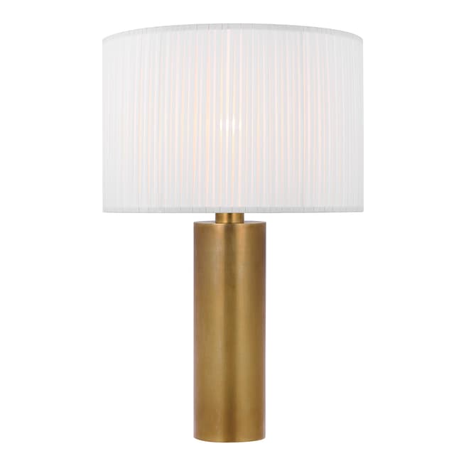 Paloma Contreras for Visual Comfort & Co. Sylvie Medium Table Lamp in Hand-Rubbed Antique Brass with Silk Pleat Shade