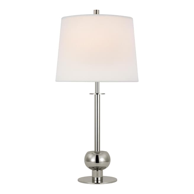 Paloma Contreras for Visual Comfort & Co. Comtesse Medium Table Lamp in Polished Nickel with Linen Shade
