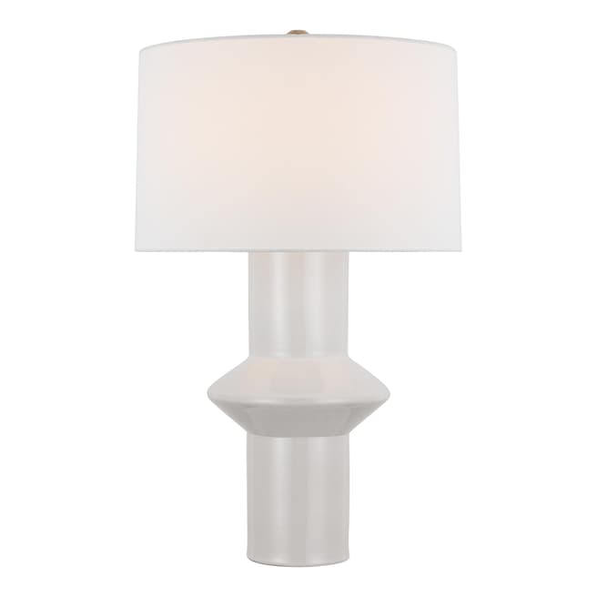 Paloma Contreras for Visual Comfort & Co. Maxime Medium Table Lamp in New White with Linen Shade