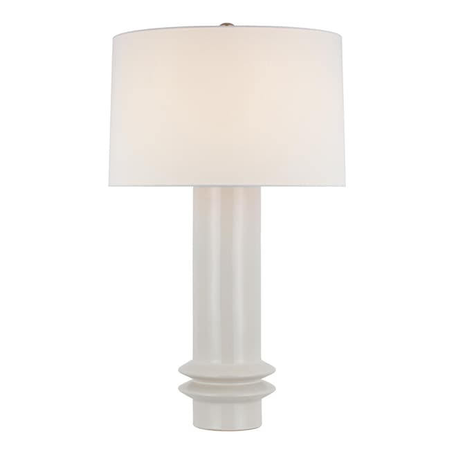 Paloma Contreras for Visual Comfort & Co. Montaigne Medium Table Lamp in New White with Linen Shade