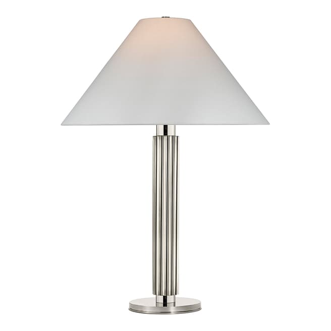 Marie Flanigan for Visual Comfort & Co. Durham Large Table Lamp in Polished Nickel with Linen Shade