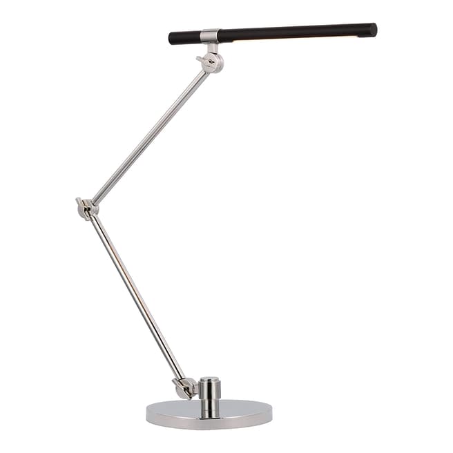 Ian K. Fowler for Visual Comfort & Co. Heron Large Desk Lamp in Polished Nickel and Matte Black