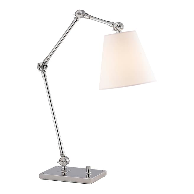 Suzanne Kasler for Visual Comfort & Co. Graves Task Lamp in Polished Nickel with Linen Shade