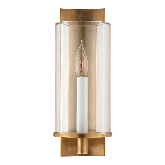 AERIN for Visual Comfort & Co. Truffaut Single Sconce Hand-Rubbed Antique Brass with Clear Glass