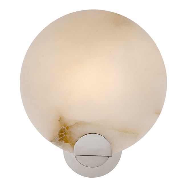 AERIN for Visual Comfort & Co. Iveala Single Sconce in Polished Nickel with Alabaster Shade
