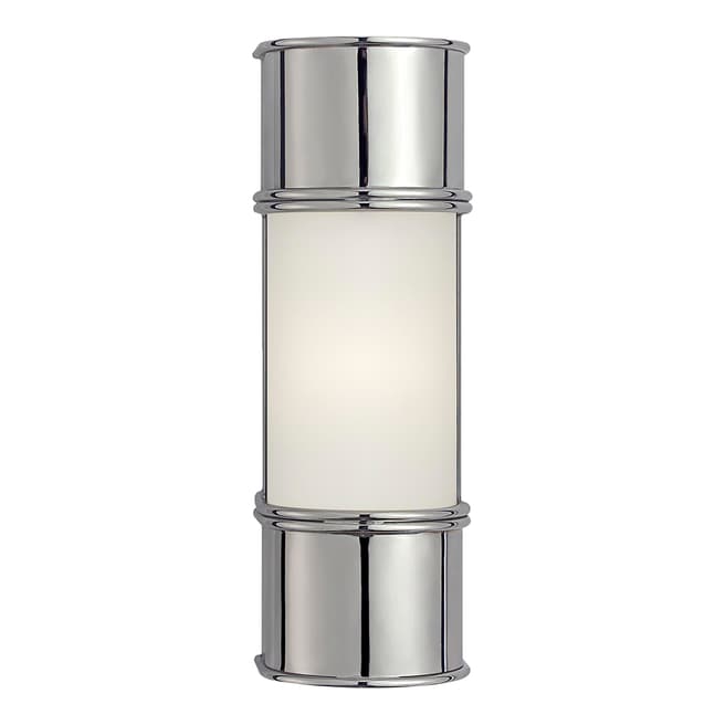 Chapman & Myers for Visual Comfort & Co. Oxford 12" Bath Sconce in Chrome with Frosted Glass