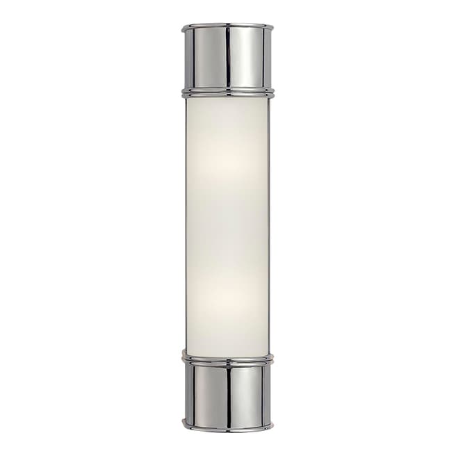 Chapman & Myers for Visual Comfort & Co. Oxford 18" Bath Sconce in Chrome with Frosted Glass