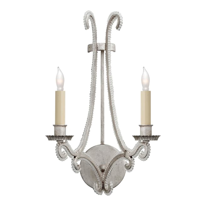 Chapman & Myers for Visual Comfort & Co. Oslo Sconce in Burnished Silver Leaf with Clear Glass