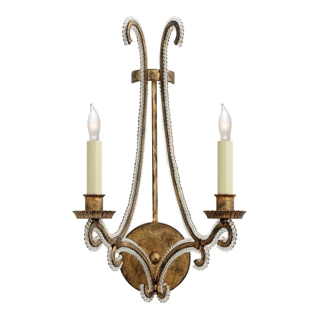 Chapman & Myers for Visual Comfort & Co. Oslo Sconce in Golded Iron with Clear Glass