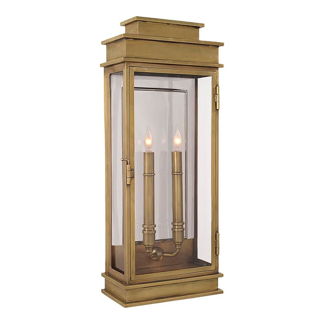 Chapman & Myers for Visual Comfort & Co. Linear Lantern Tall in Antique-Burnished Brass