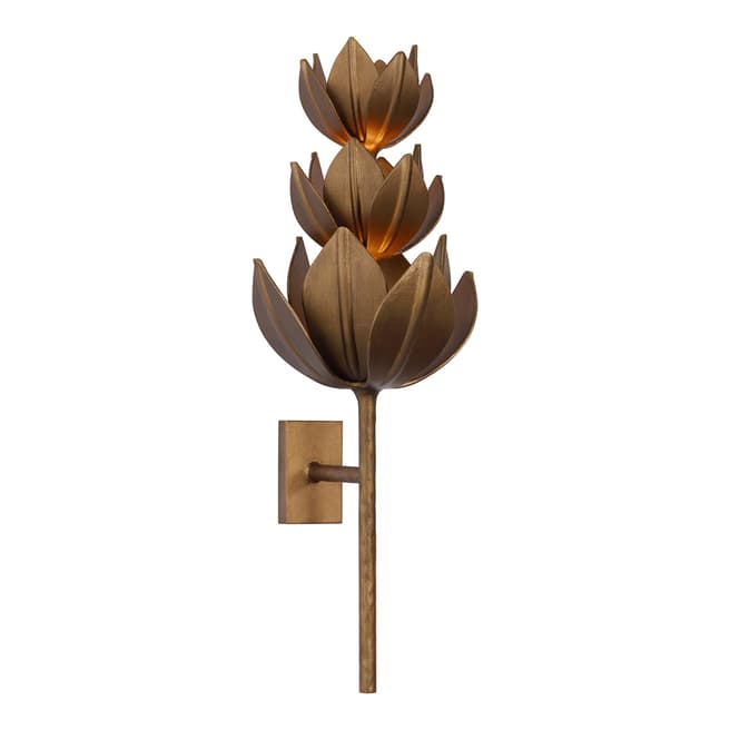 Julie Neill for Visual Comfort & Co. Alberto Extra Large Three Tier Sconce in Antique Bronze Leaf