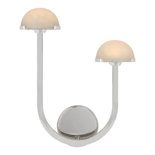 Kelly Wearstler for Visual Comfort & Co. Pedra 15" Asymmetrical Right Sconce in Polished Nickel with Alabaster