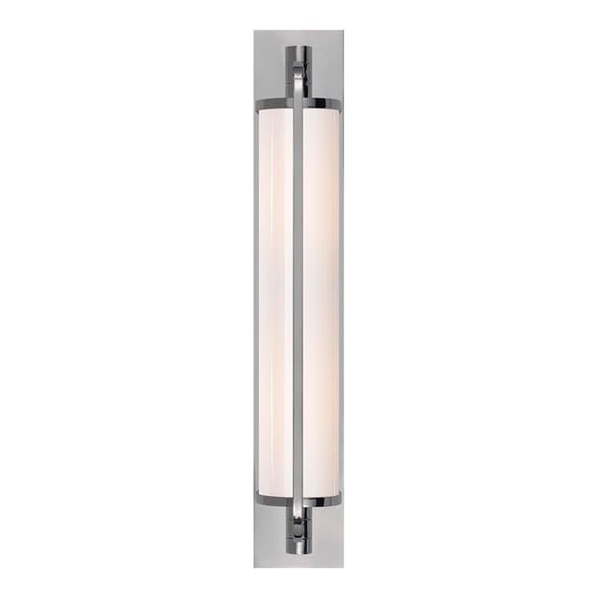Thomas O'Brien for Visual Comfort & Co. Keeley Tall Pivoting Sconce in Chrome with White Glass