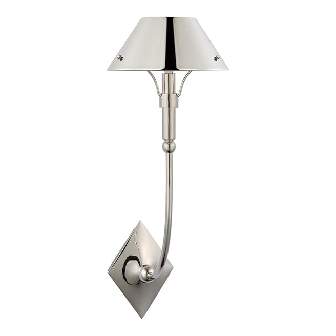 Thomas O'Brien for Visual Comfort & Co. Turlington Large Sconce in Polished Nickel with Polished Nickel Shade