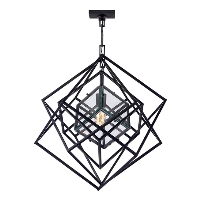 Kelly Wearstler for Visual Comfort & Co. Cubist Small Chandelier in Aged Iron