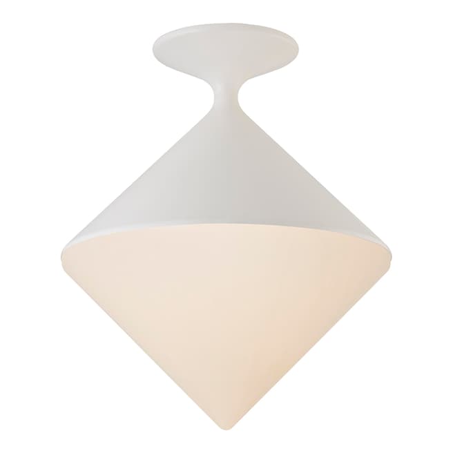 AERIN for Visual Comfort & Co. Sarnen Small Flush Mount in Matte White with White Glass