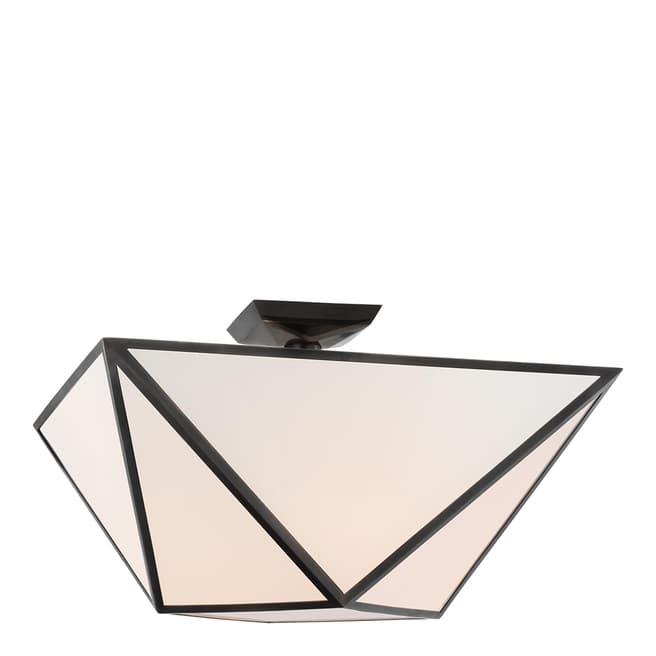 Julie Neill for Visual Comfort & Co. Lorino Large Semi-Flush Mount in Bronze with White Glass