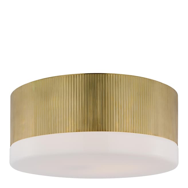 Thomas O'Brien for Visual Comfort & Co. Ace 17" Flush Mount in Hand-Rubbed Antique Brass with White Glass