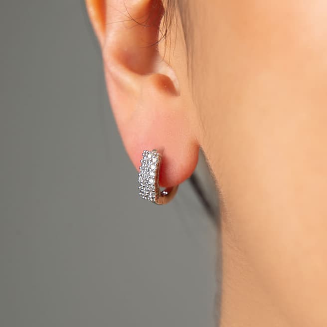Elika Silver Diamond Earrings