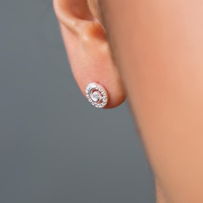 Elika Diamond Swirl Stud Earring