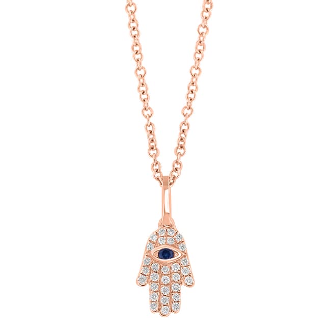 Effy Rose Gold Over Silver Diamond, Sapphire Pendant