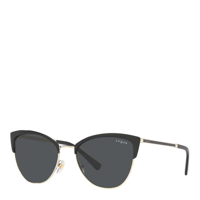 Vogue Top Black, Pale Gold Cat Eye Sunglasses