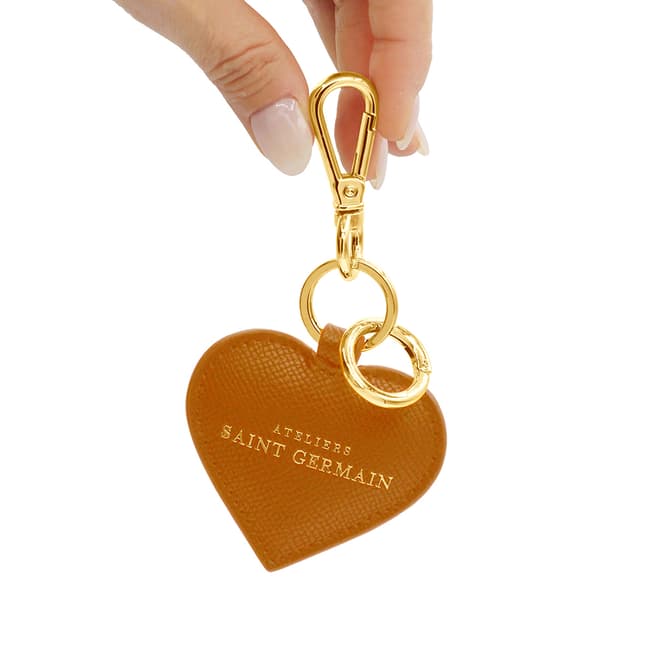 Ateliers Saint Germain Brown Heart Key Ring