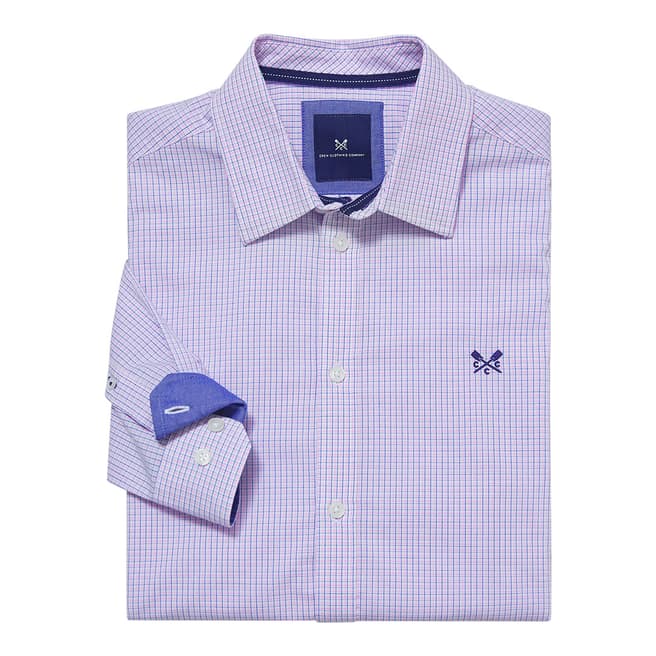 Crew Clothing Blue/Pink Check Cotton Shirt