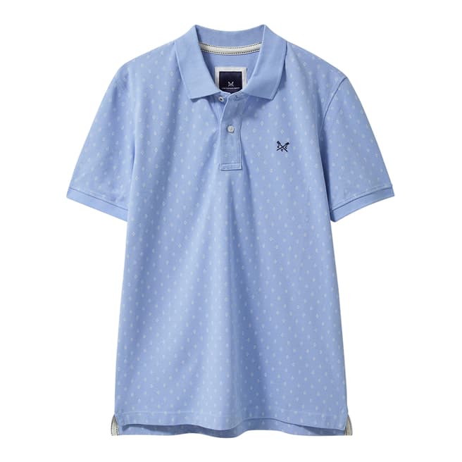 Crew Clothing Light Blue Cotton Printed Polo