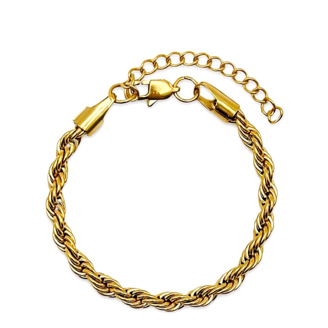 Chloe Collection by Liv Oliver 18K Gold Twist Chain Italian Bracelet