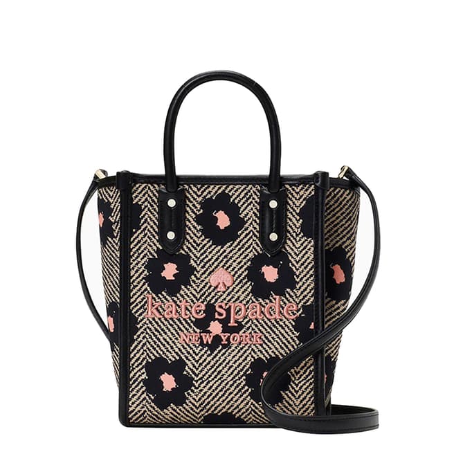 Kate Spade Ella Herringbone Floral Printed Canvas Mini Tote