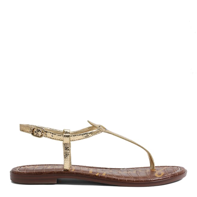 Sam Edelman Gold Leather Gigi Flat Sandal