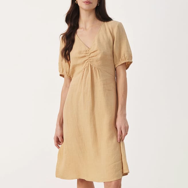Part Two Beige Althean Linen Mini Dress