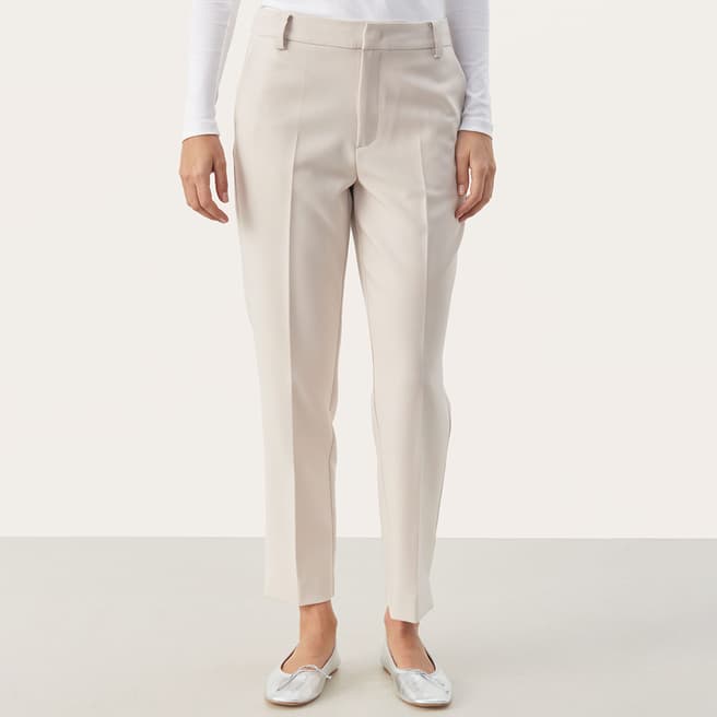 Part Two Cream Urbana Pleated Trousers
