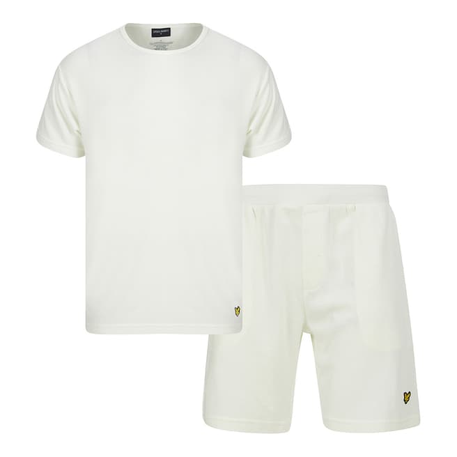 Lyle & Scott White Waffle Short Sleep Set