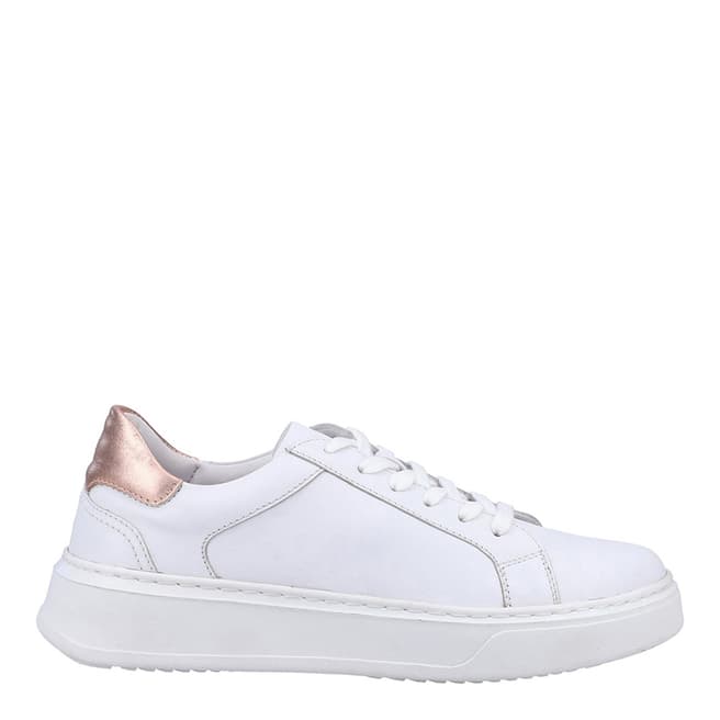 Hush Puppies White Camillie Leather Trainers