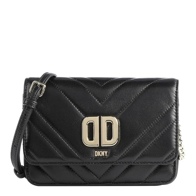 DKNY Black Gold Delphine Flp Crossbody Bag