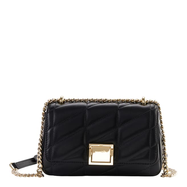 DKNY Black Gold Beau Medium Flap Shoulder Bag