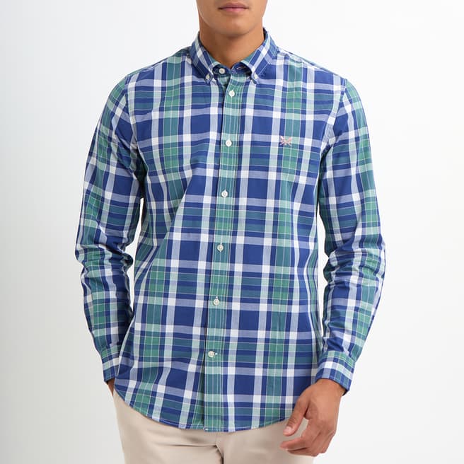 Crew Clothing Blue Cotton Check Shirt