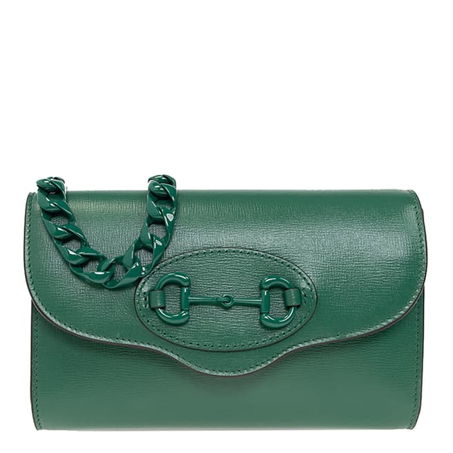 Gucci Gucci Green Horsebit 1955 Leather Shoulder Bag