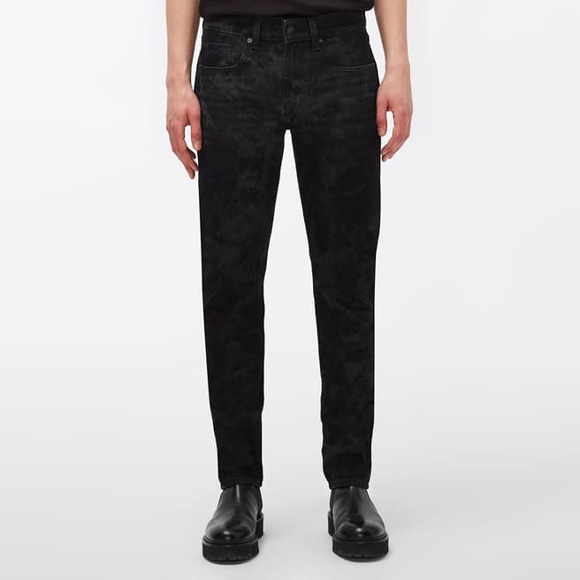 7 For All Mankind Black Slimmy Tapered Stretch Jeans