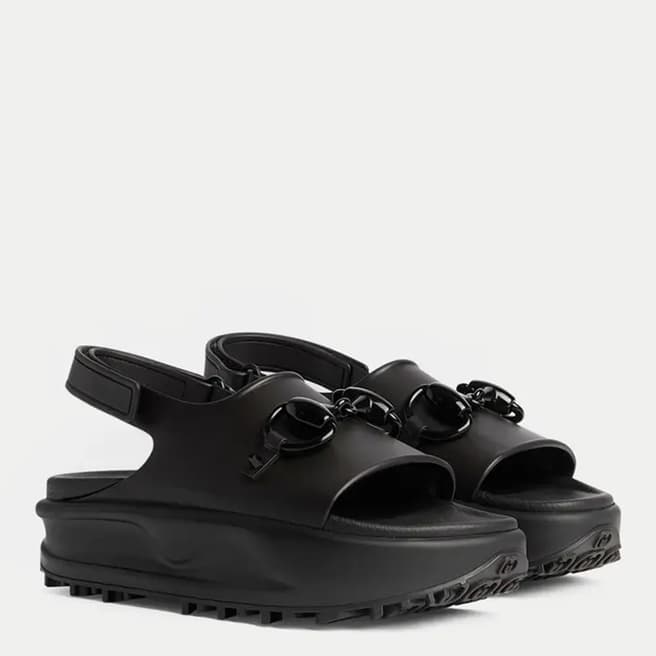 Gucci Women's Black Flatform Sandal