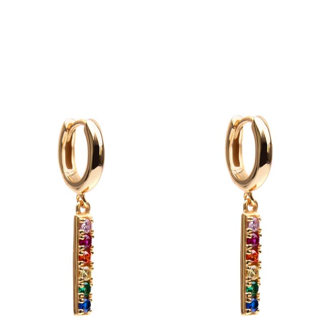 Augusta & George Gold Ziggy Multi Gemstone Drop Earrings