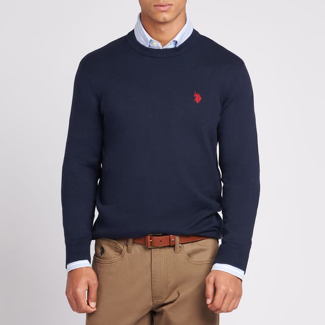 U.S. Polo Assn. Navy Crew Neck Cotton Blend Jumper