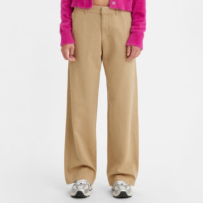 Levi's Camel Baggy Cotton Trousers