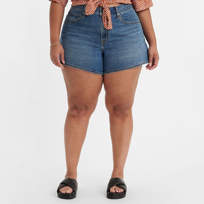 Levi's Plus Indigo 80S Denim Mom Shorts