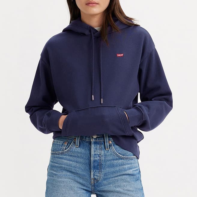 Levi's Dark Blue Standard Cotton Hoodie