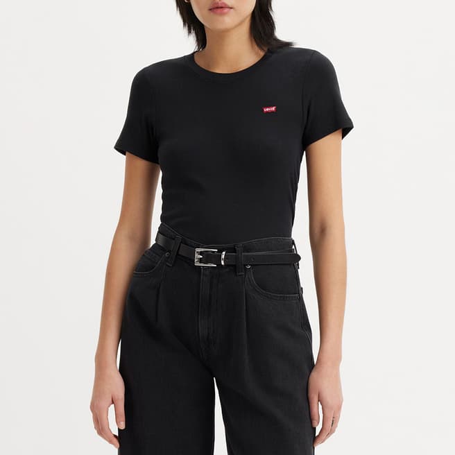 Levi's Black Ribbed Cotton T-Shirt